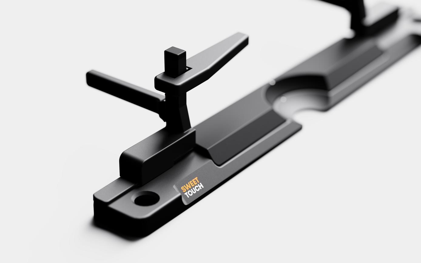 Engraved Sweet Touch mark on the matte black body