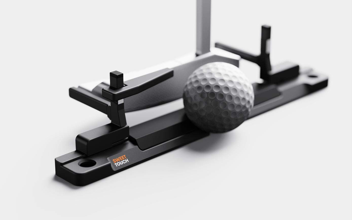 Ball seated at the center recess with a blade putter